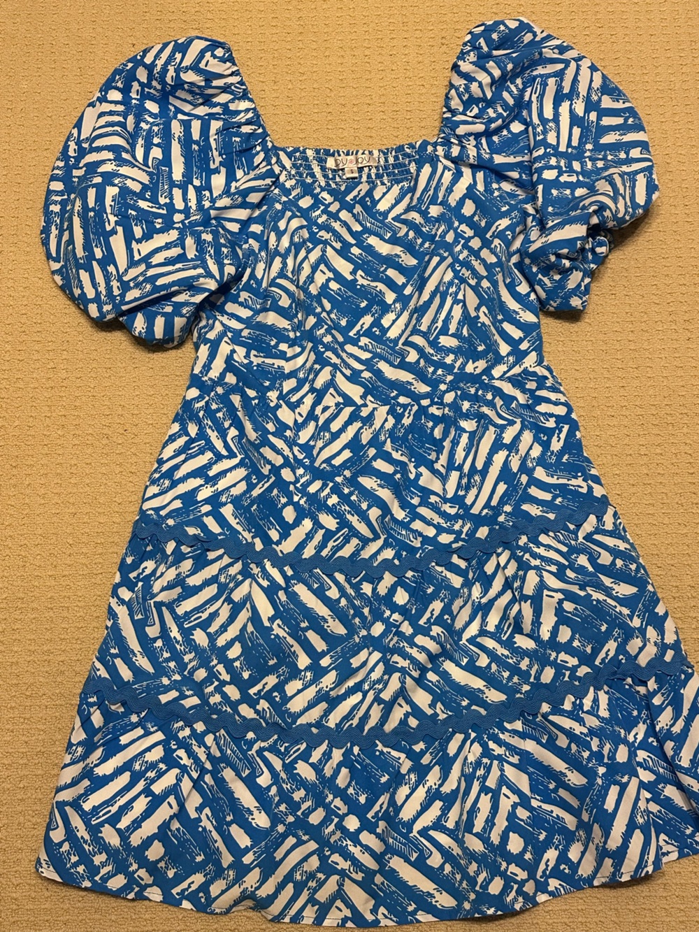 Joy Joy Blue and White Midi Dress